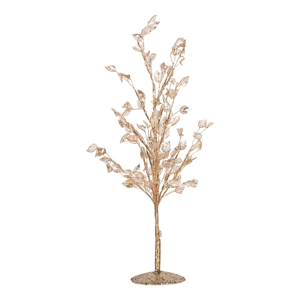 Decoratie Boom 9x9x45 cm Goudkleurig Metaal