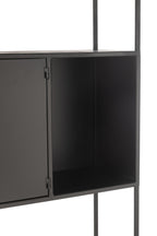 J-Line rek - metaal/glas - zwart
