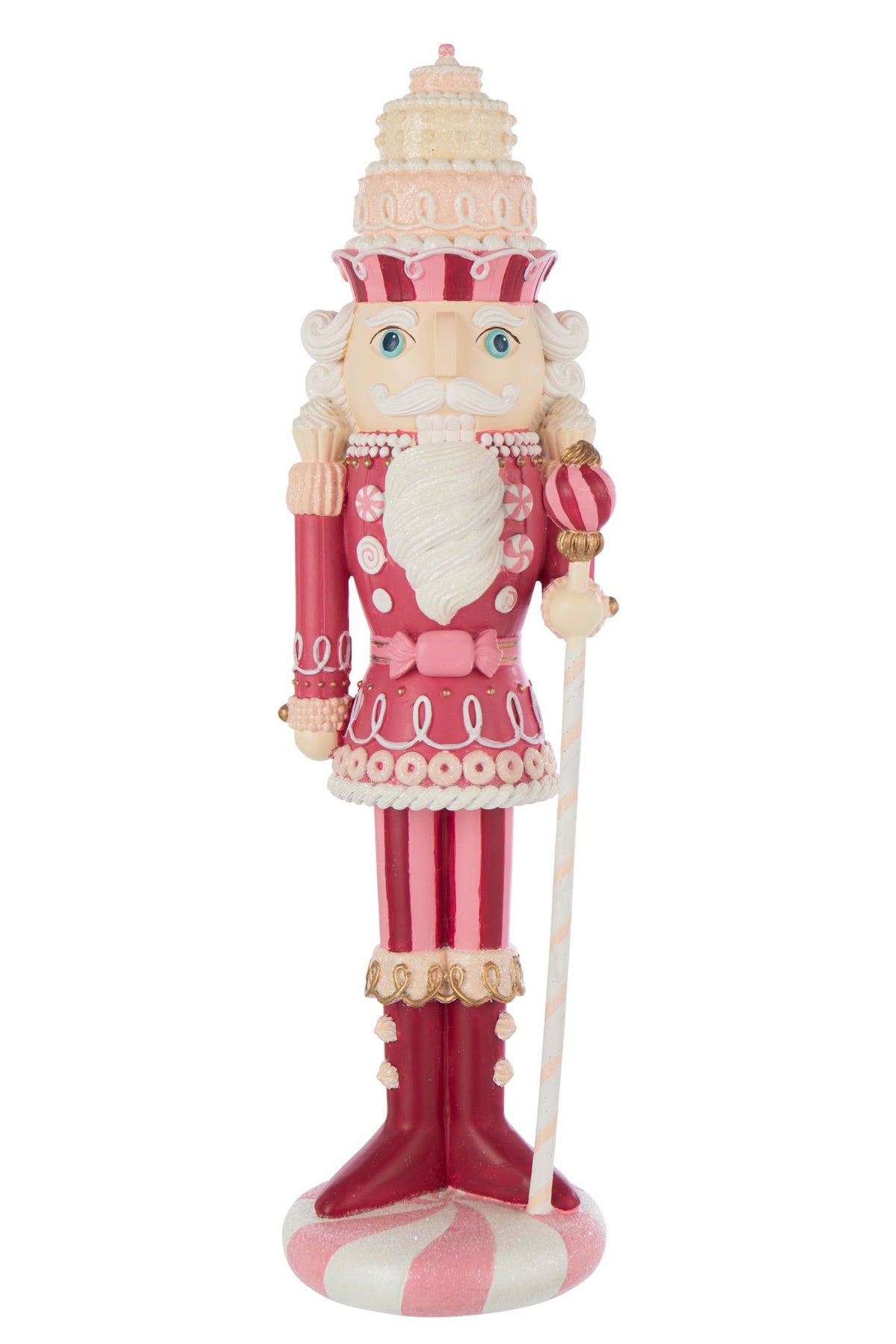 J-Line figuur Notenkraker Snoep - polyresin - wit/roze - L