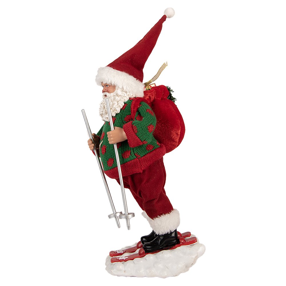Kerstdecoratie Beld Kerstman 13x10x28 cm Rood Textiel
