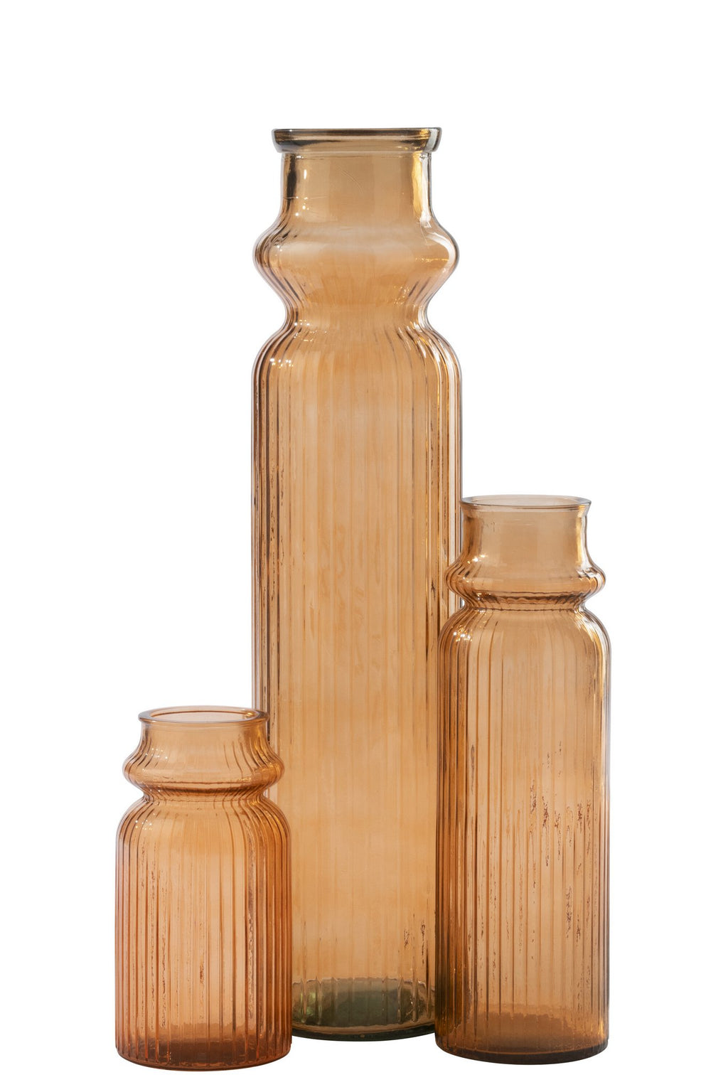 J-Line vloervaas Gestreept - glas - oranje