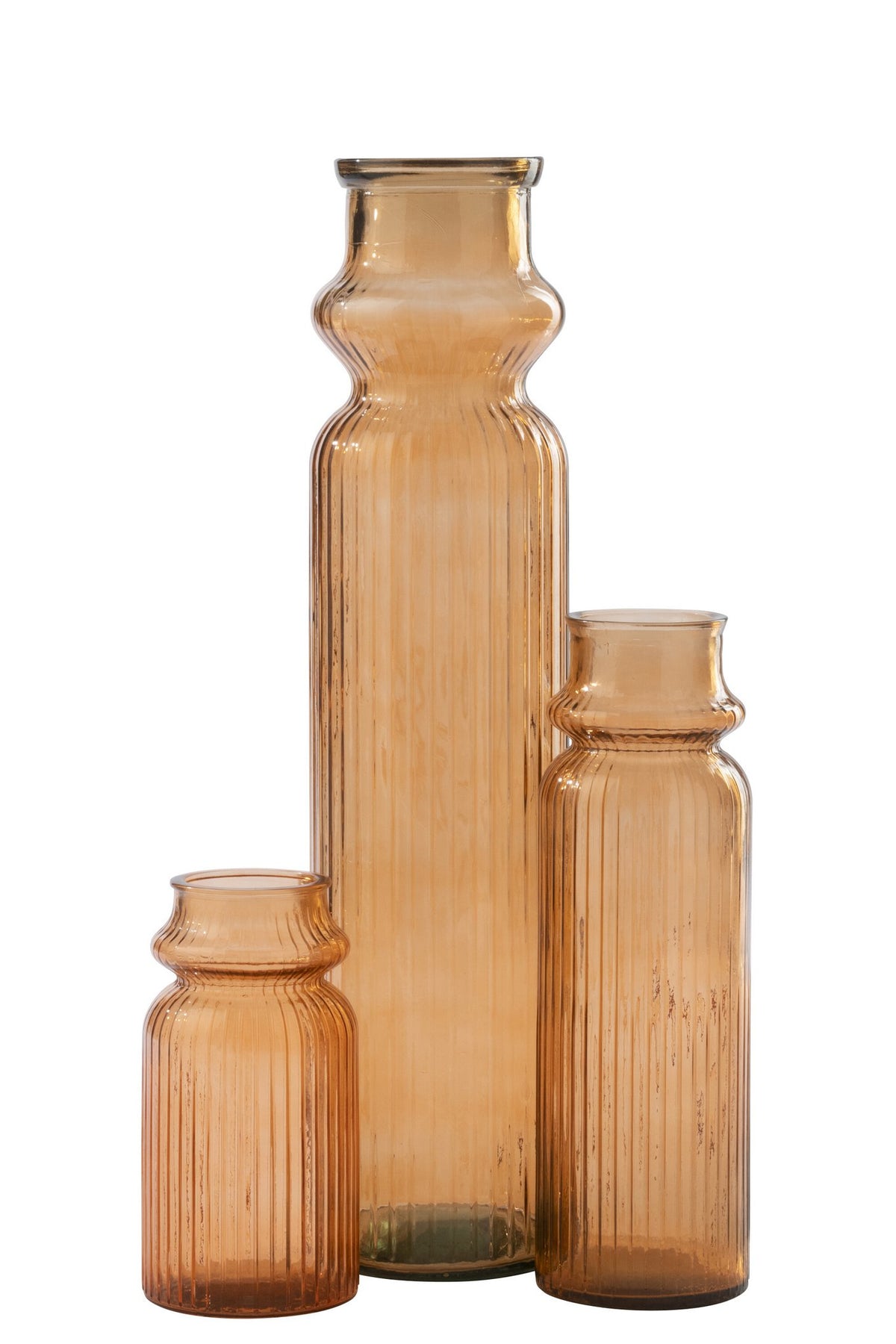 J-Line vloervaas Gestreept - glas - oranje