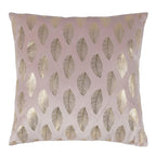 Cushion Velvet Soft Pink Print Leaf Goud 45 x 45 cm
