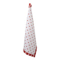 Theedoek 50x70 cm Wit Rood Katoen Hartjes