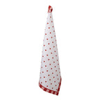 Theedoek 50x70 cm Wit Rood Katoen Hartjes