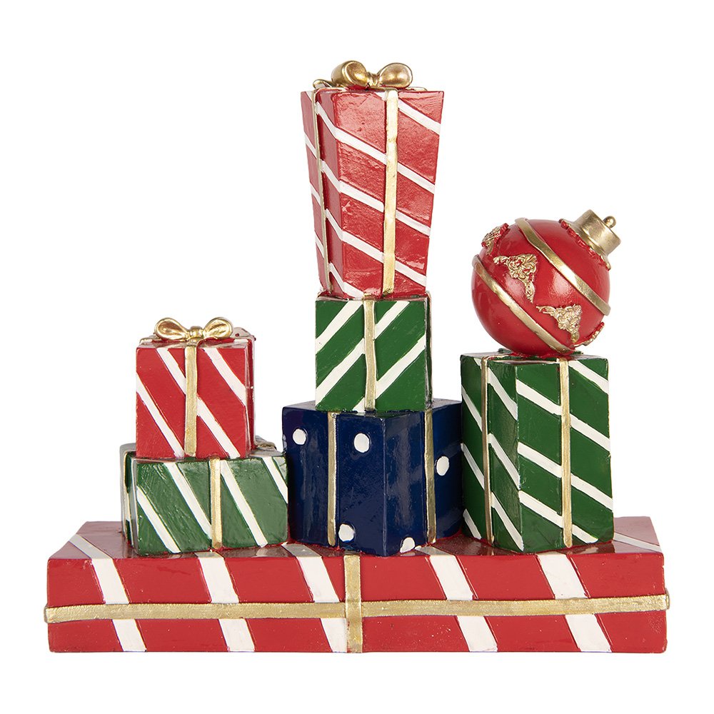 Kerstdecoratie Beeld Cadeau 21x7x21 cm Rood Kunststof