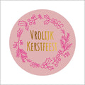 Etiketten – Vrolijk Kerstfeest – Poeder Roze – 250 Stuks