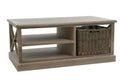 J-Line Salontafel Rechthoek - 2 schuiven en 1 mand - hout - grijs