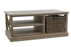 J-Line Salontafel Rechthoek - 2 schuiven en 1 mand - hout - grijs