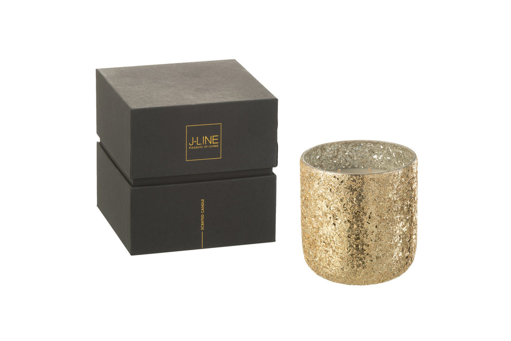 J-Line geurkaars Luxuria - Vanilla Escape - glas - goud - medium - 60U