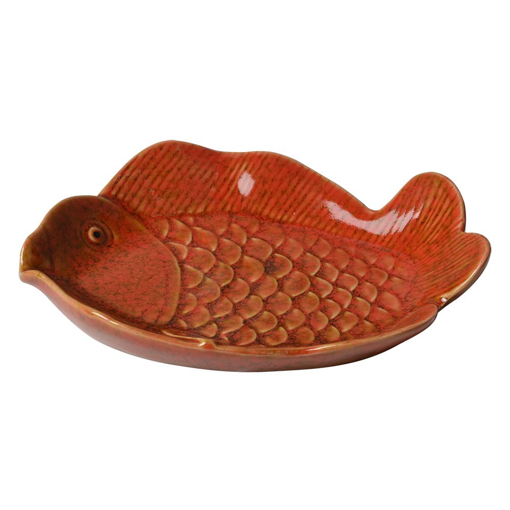 Decoratie schaal Vis 16x11x3 cm Oranje Keramiek