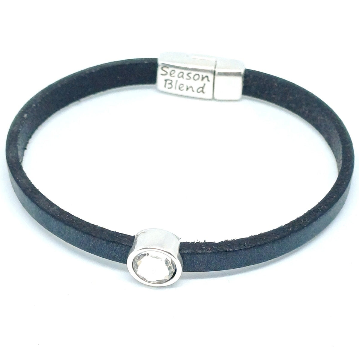 Timeless leren armband antiek verzilverd grijstinten