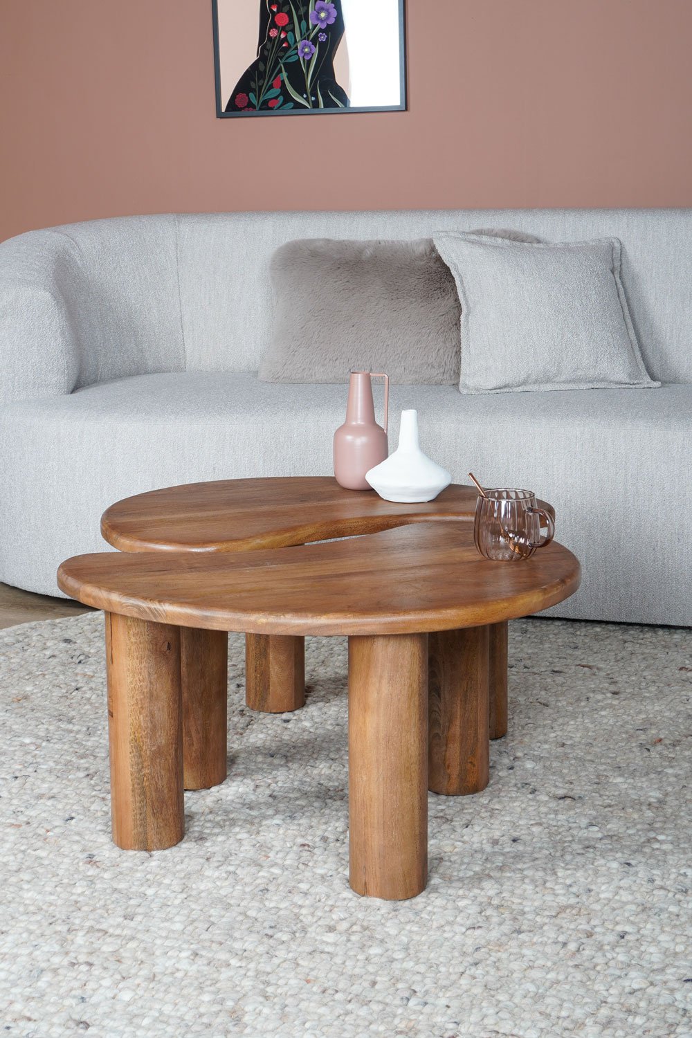 Salontafel Lina - Mangohout - Set van 2