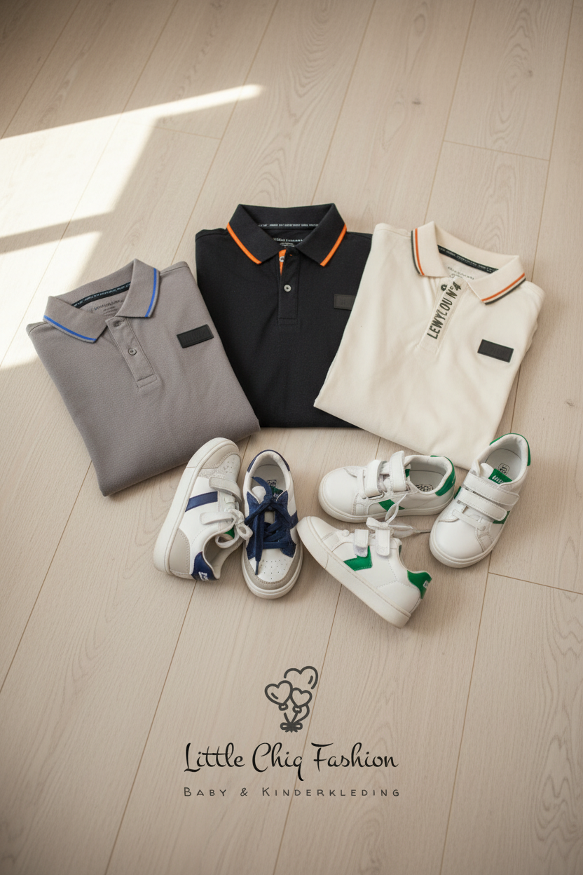 LewyLou NO4 Polo zwart met oranje
