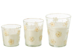 J-Line geurkaars Bloemen - Tender Rose - glas - transparant - L - 75U