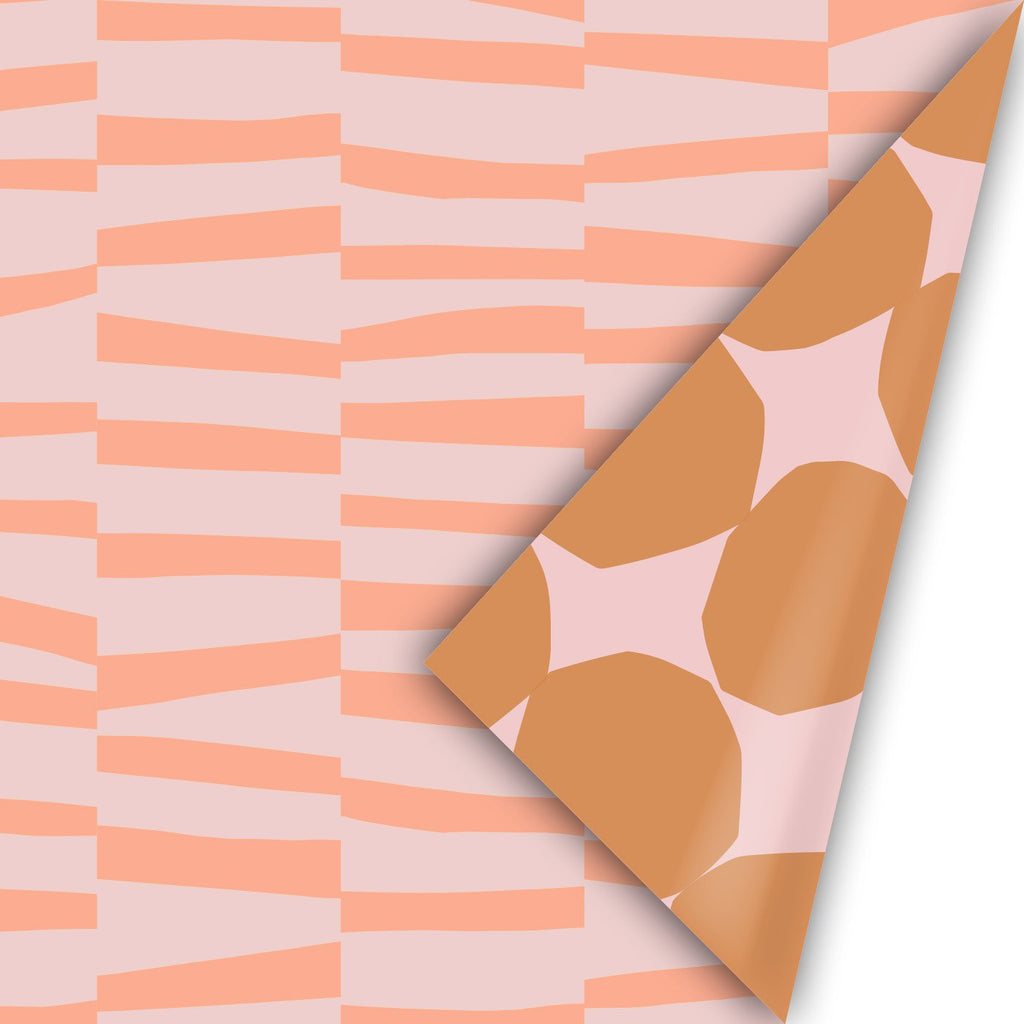 Bold Lines '24 - Rollen cadeaupapier - 10 stuks - peach/roze