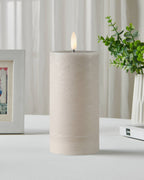 Led Kaars weduwe beige 15x8cm