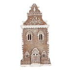 Gingerbread house met LED 17x15x35 cm Bruin Kunststof