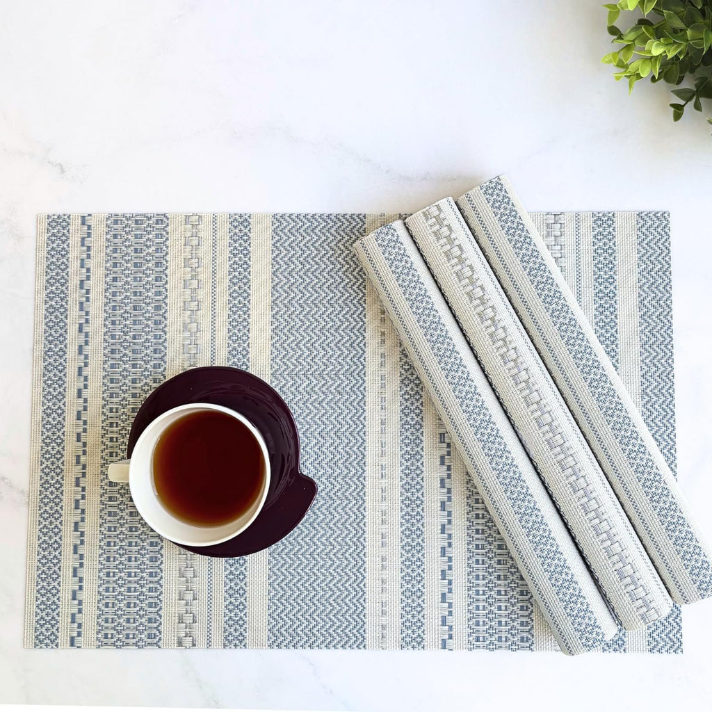 Eettafelplacemats – Geweven PVC-vinyl – Set van 4 – Antislip