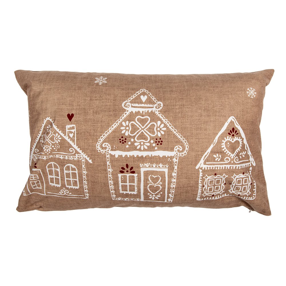Kussenhoes 30x50 cm Bruin Polyester Gingerbread house Sierkussenhoes
