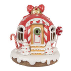 Decoratie Huis met LED Gingerbread house 14 cm Rood Kunststof Peperkoekhuisje