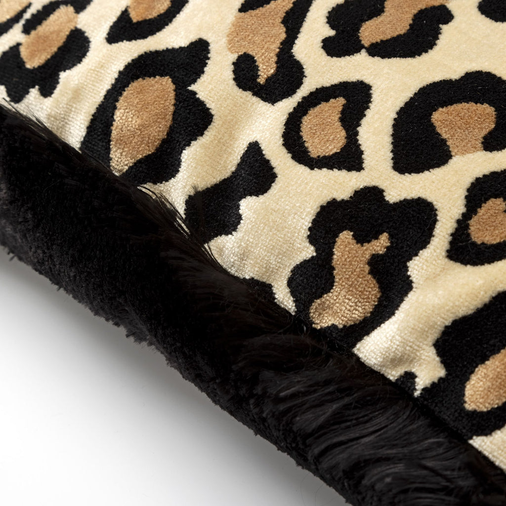 Evita | Kussen | 45x45 cm puimsteen | Beige | Velvet | Panther Print | Hoii | Met luxe binnenkussen