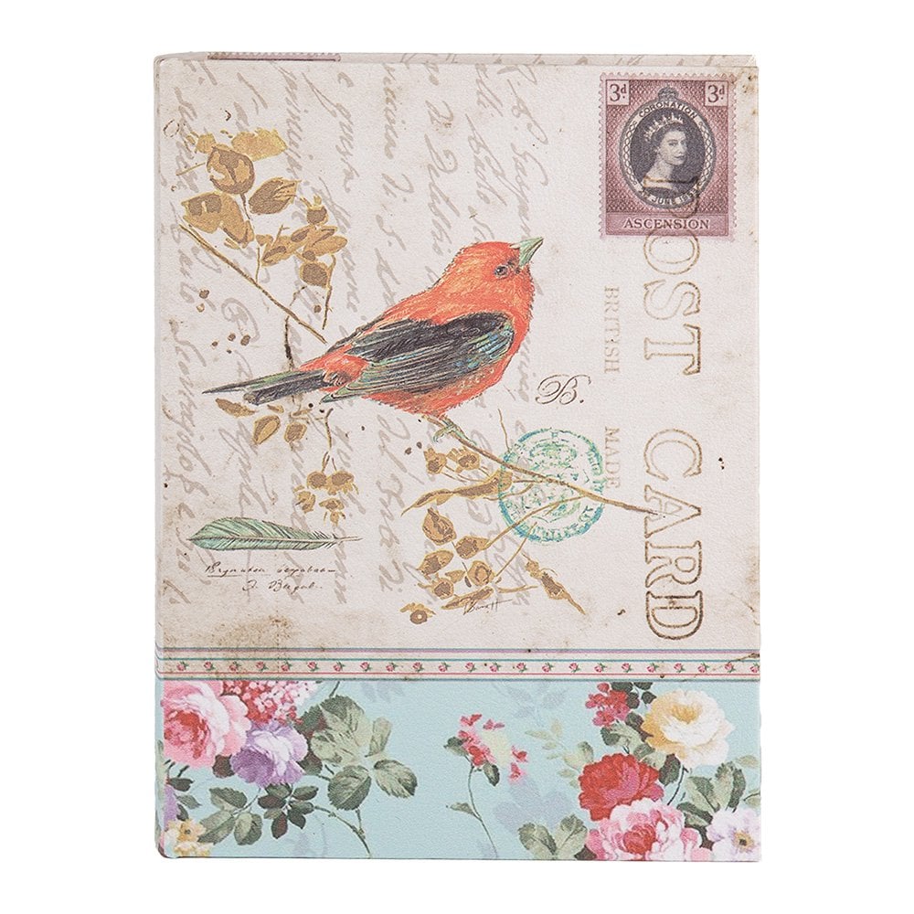 Opbergdoos Set van 3 Boeken 27/22 /17 cm Beige Hout Vogel