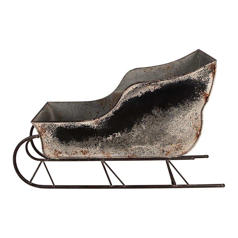 Kerstdecoratie Beeld Slee 123x46x74 cm Grijs Metaal