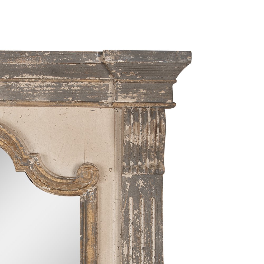 Spiegel 90x153 cm Grijs Beige Hout Wandspiegel