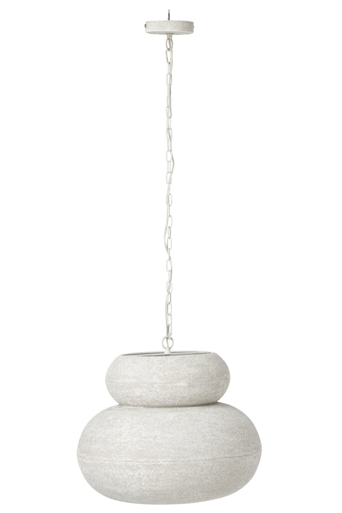 J-Line Ronde plafondlamp - ijzer - wit - large