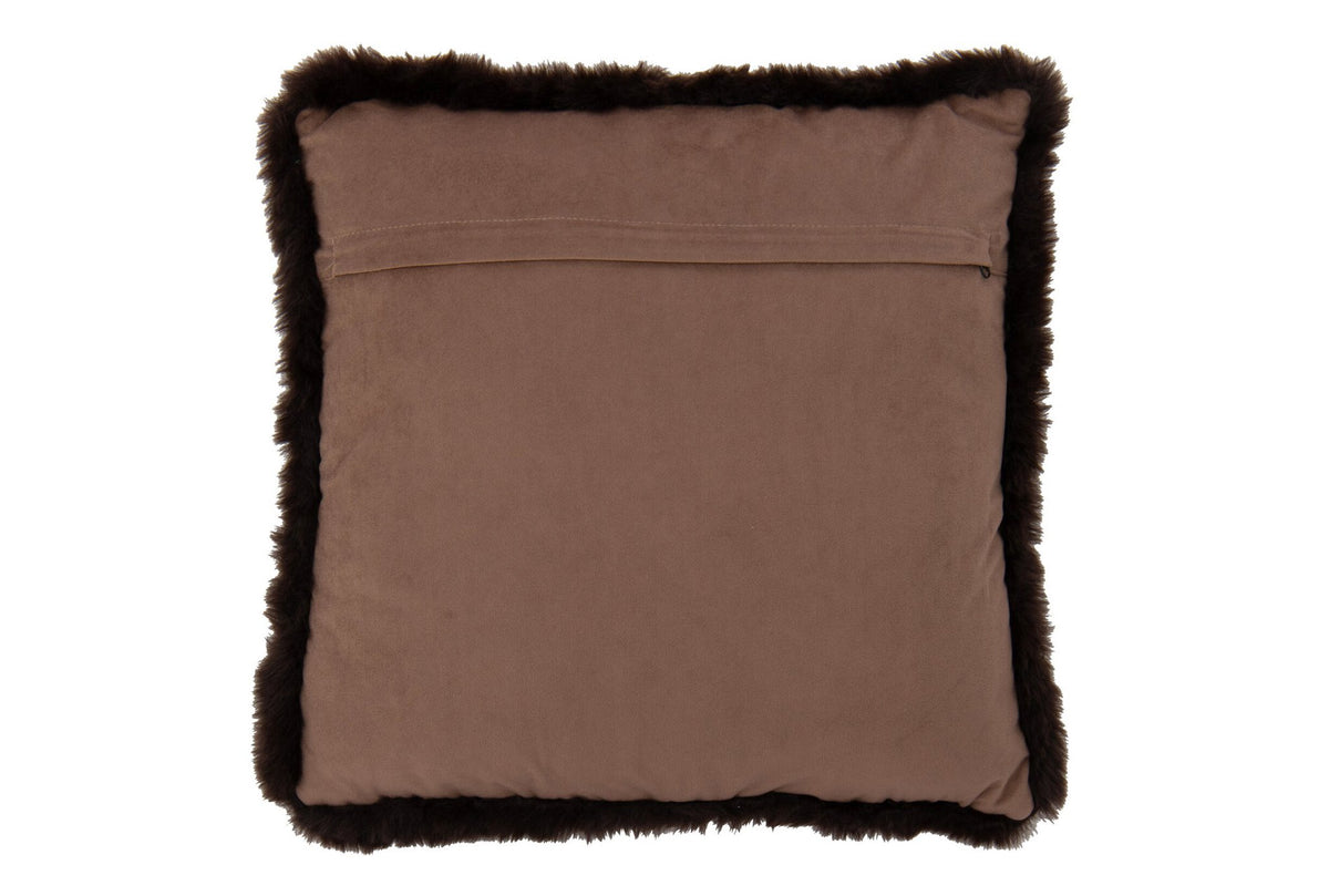 J-Line kussen Bulldog + Hoed - polyester - bruin