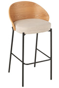 J-Line Barstoel Lone Multiplex/Metaal Naturel/Beige