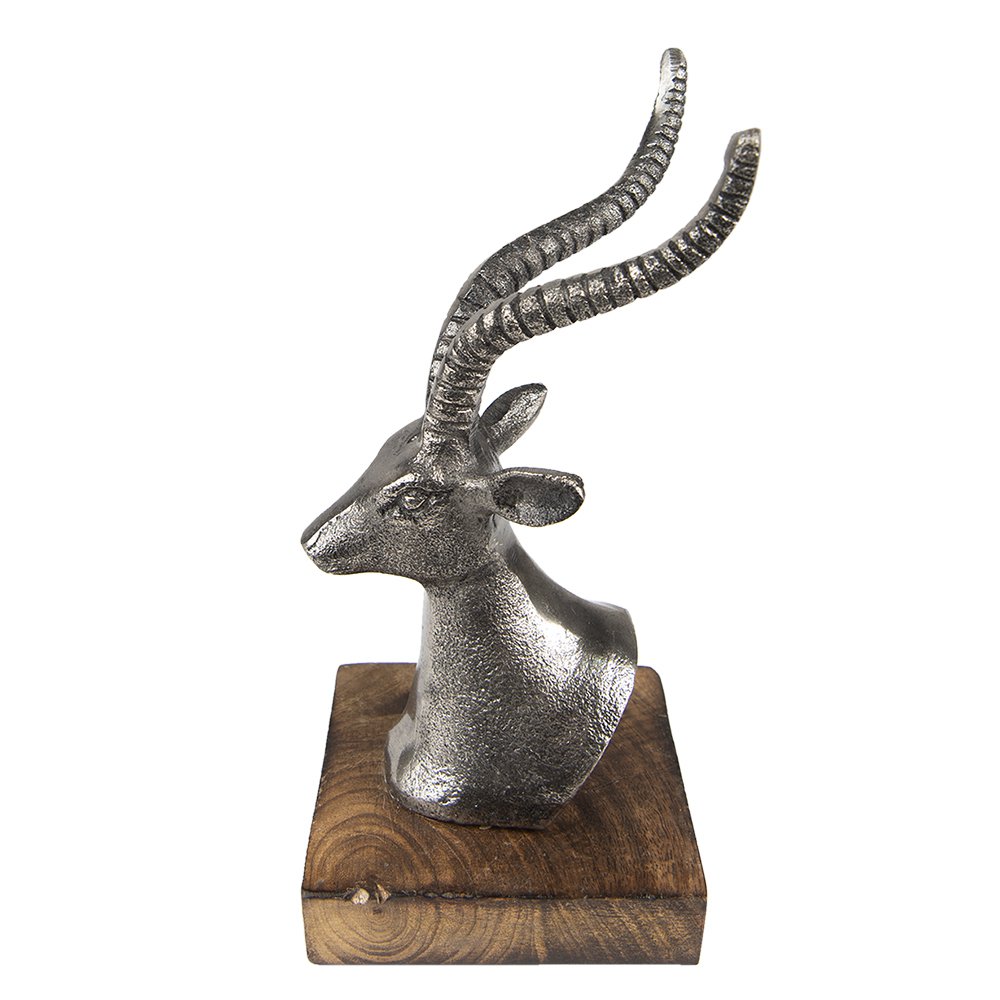 Beeld Hert 18 cm Zilverkleurig Aluminium