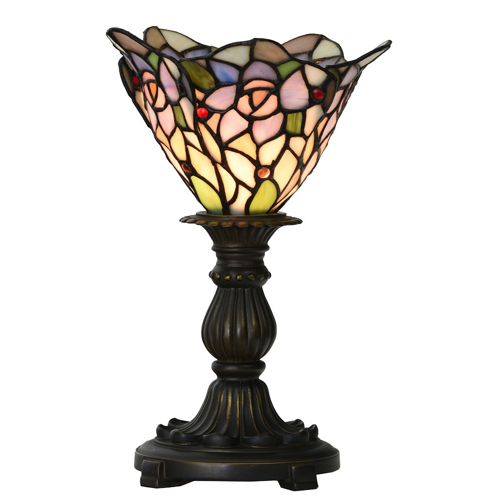 Tiffany Tafellamp Ø 20x30 cm Roze Paars Glas Tiffany Bureaulamp