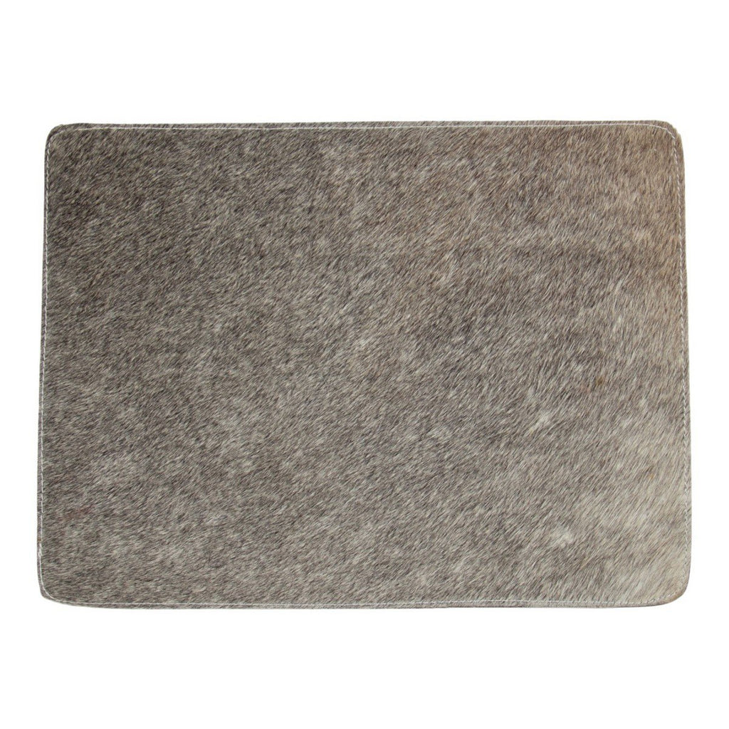 Placemat koehuid rechthoek grijs 30x40cm