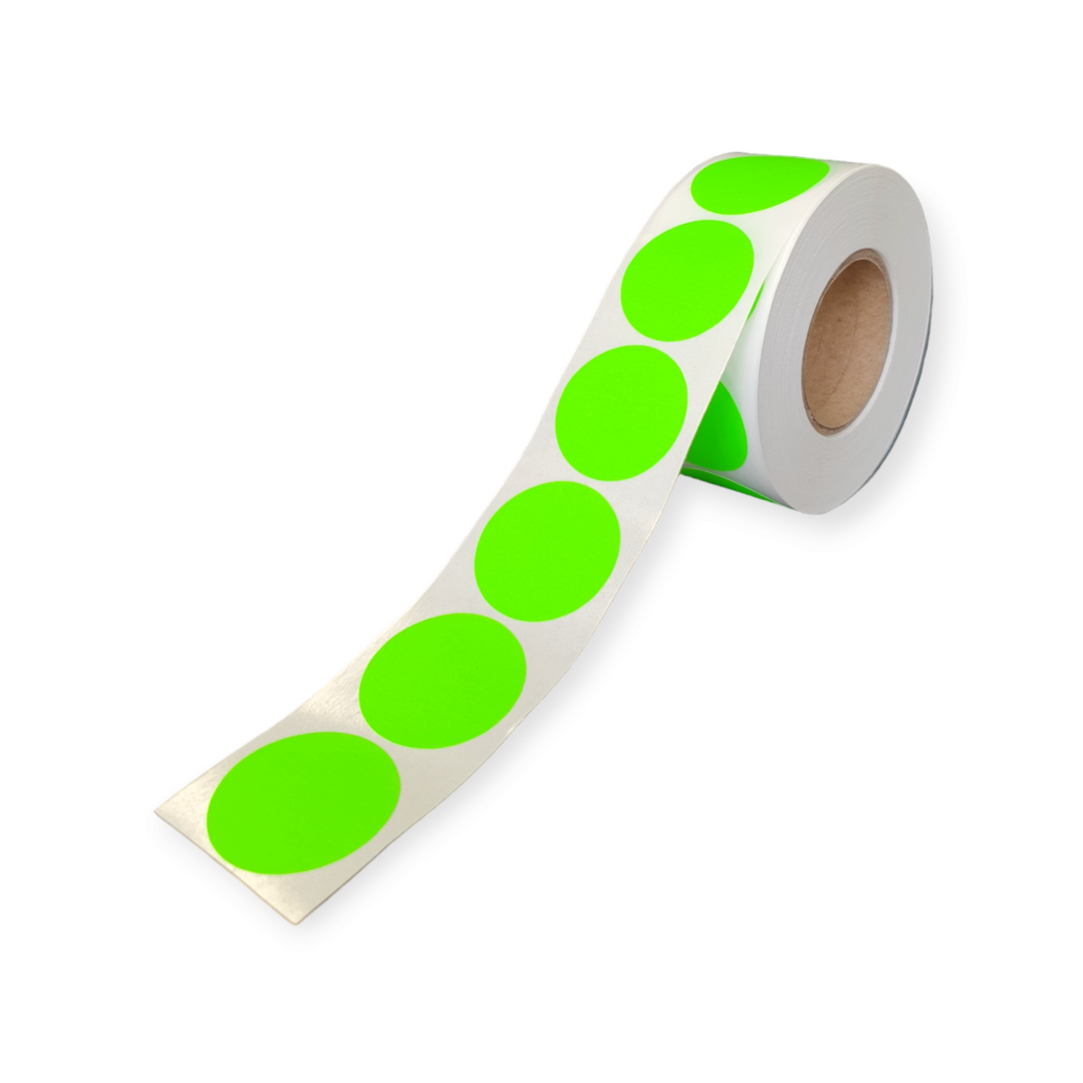 Blanco etiketten - Rond 35mm - fluor groen