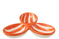 J-Line serveerschaal Granada Stripes Clover - keramiek - wit/oranje