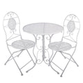 Bistroset Bistrotafel Bistrostoel 3-delig Ø 60x70 / 50x40x93 cm Wit Metaal