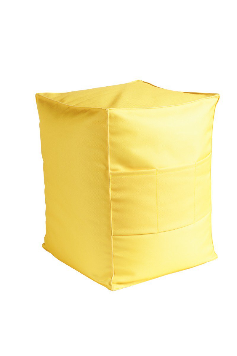 St. Tropez Outdoor Poef geel 40x40x50cm