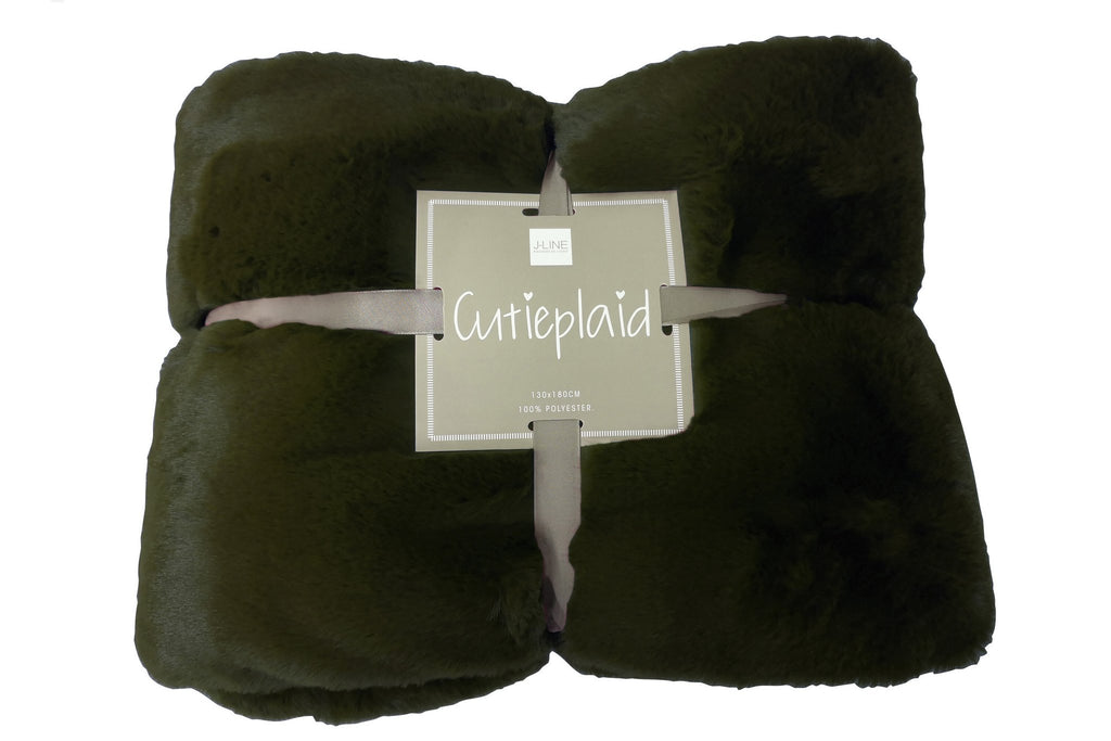 J-Line Plaid cutie - fleece deken – polyester – groen