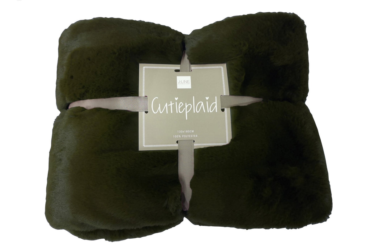 J-Line Plaid cutie - fleece deken – polyester – groen
