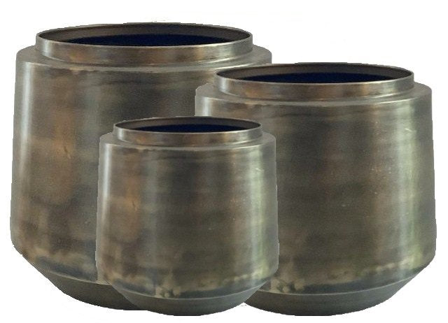 Indigo pottenset 3 vintage goud