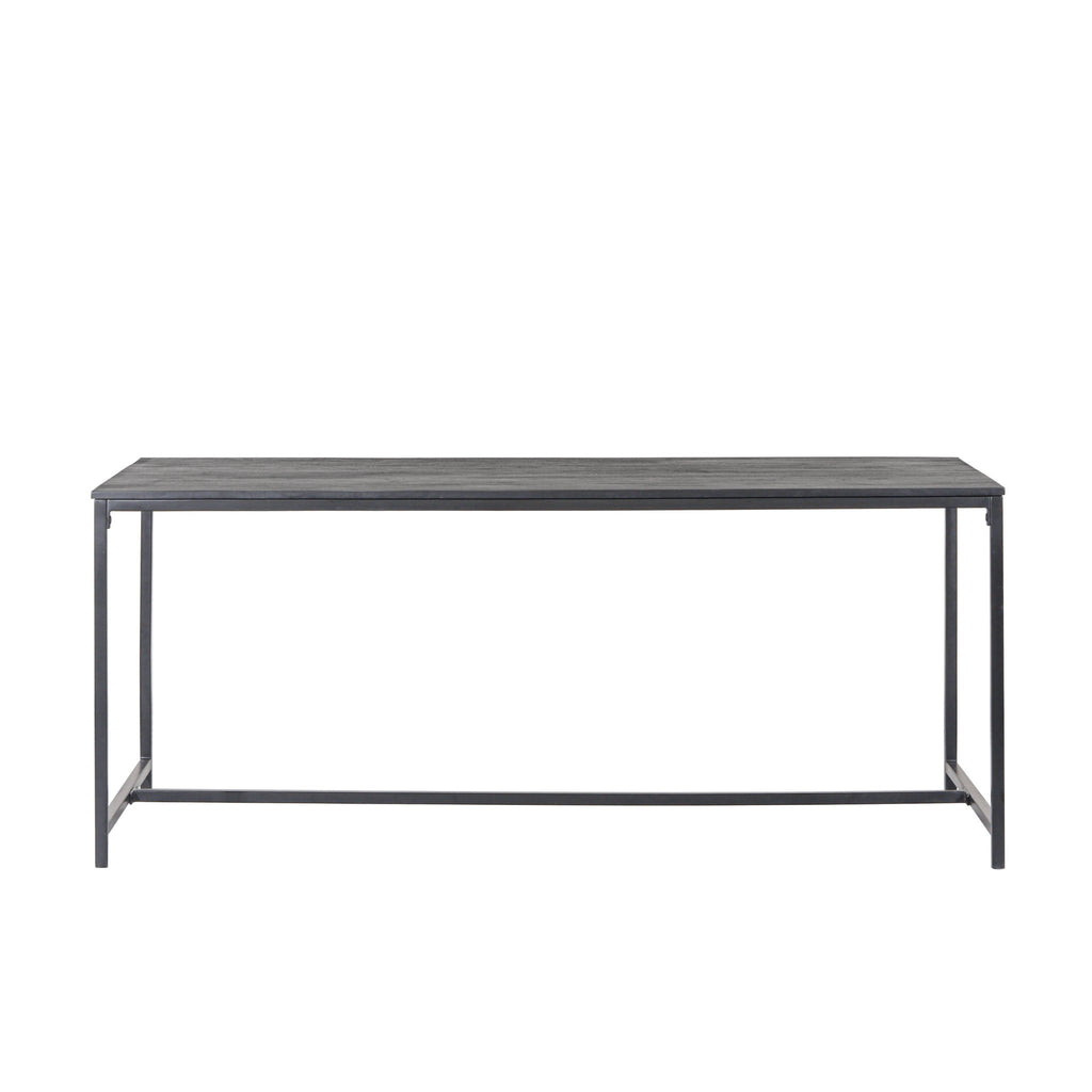 Moderne eettafel – zwart mangohout en houtskool metalen frame – industriële stijl