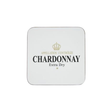 Onderzetter wijn chardonnay wit 10x10cm (6)