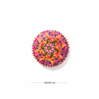 Geborduurd katoenen kussen - bloemmotief - 50 x 50 cm