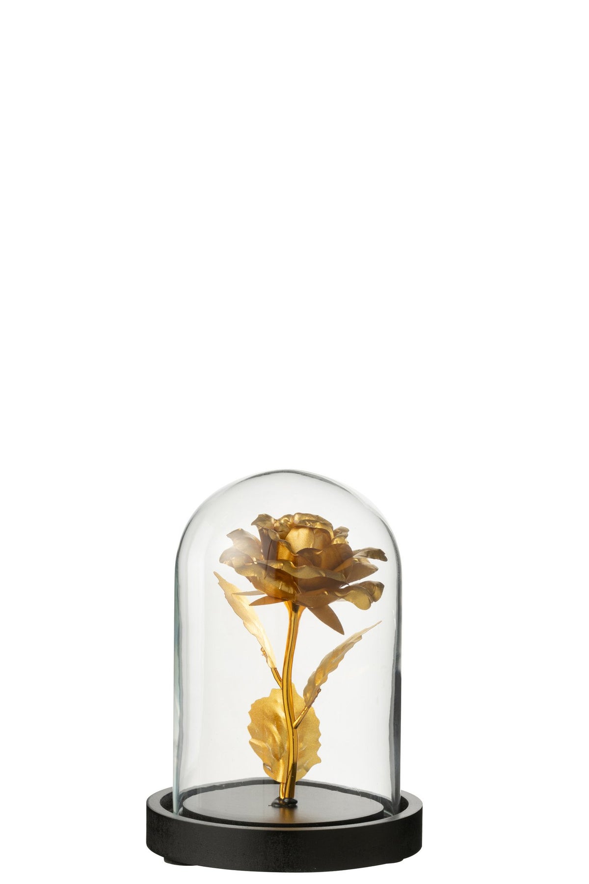 J-Line decoratie Stolp Roos - glas - goud/zwart - S