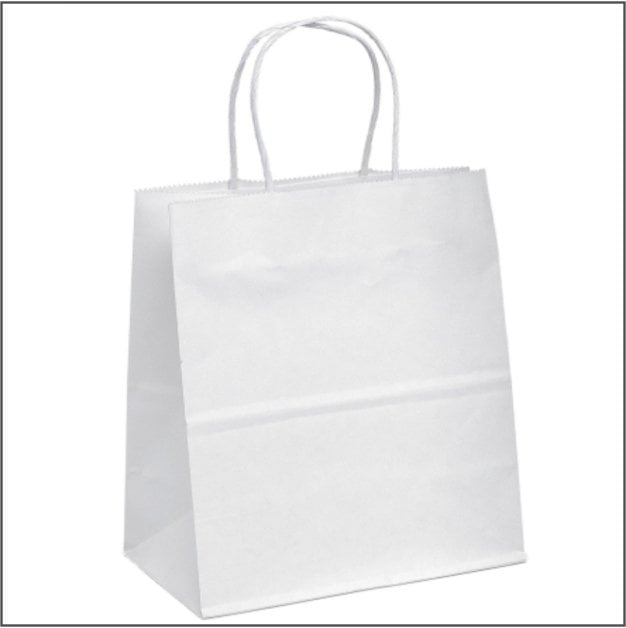 Papieren tas XL – Wit (100 stuks)