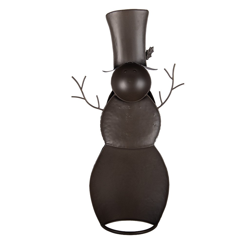 Kerstdecoratie Beeld Sneeuwpop 36x13x69 cm Wit Metaal