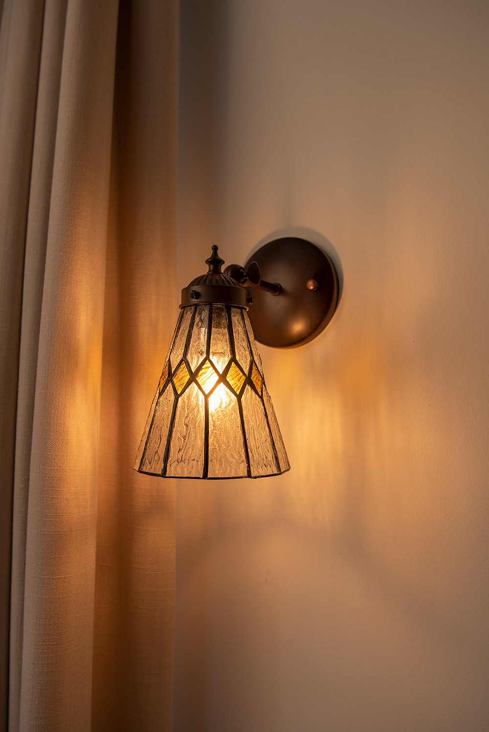 Wandlamp Tiffany 17x12x23 cm transparant Glas Muurlamp