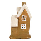 Waxinelichthouder Huis 15x12x20 cm Bruin Keramiek